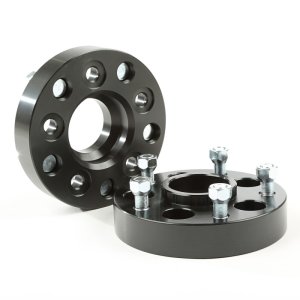 Jeep Wrangler JK Wheel Spacers - Rugged Ridge - 5x5in to 5x4.5in Pattern, 1.25in, Hub Centric - Black - 2018